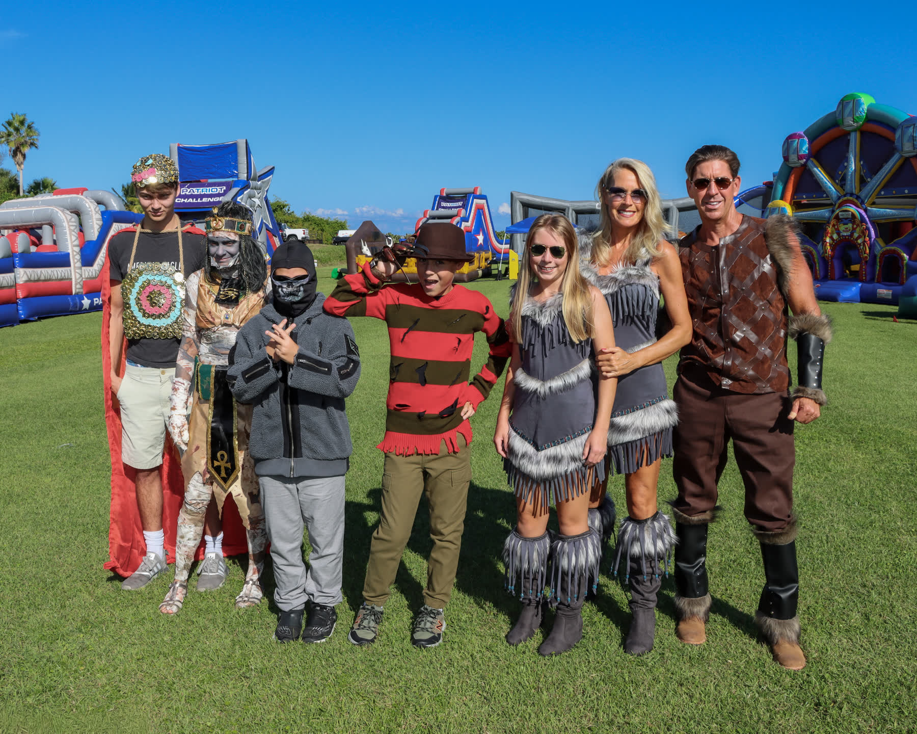 PR Steinfurth and family in costumes at an outdoor event